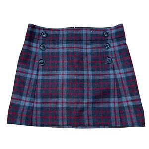 Vintage Y2K Gap Womens Plaid Mini Skirt Size 6 Wool Blend Academia Style NEW